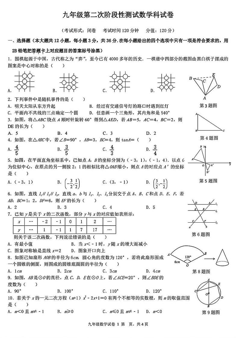 广西南宁市西乡塘区广西大学附属中学2024-2025学年九年级上学期9月月考数学试题01