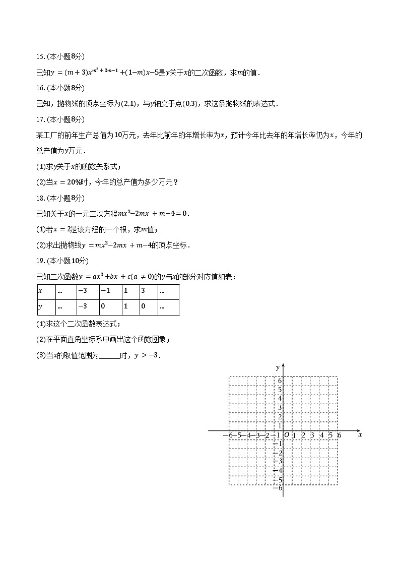 2024-2025学年安徽省池州市青阳四中等校九年级（上）月考数学试卷（9月份）（含解析）03