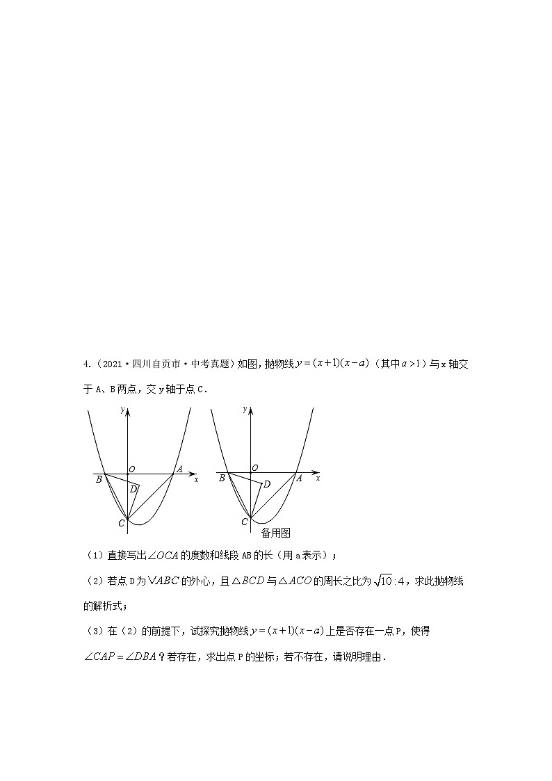 中考数学复习重难题型真题再现(全国通用)专题18二次函数与几何图形综合题(与角度问题)特训(原卷版+解析)第3页