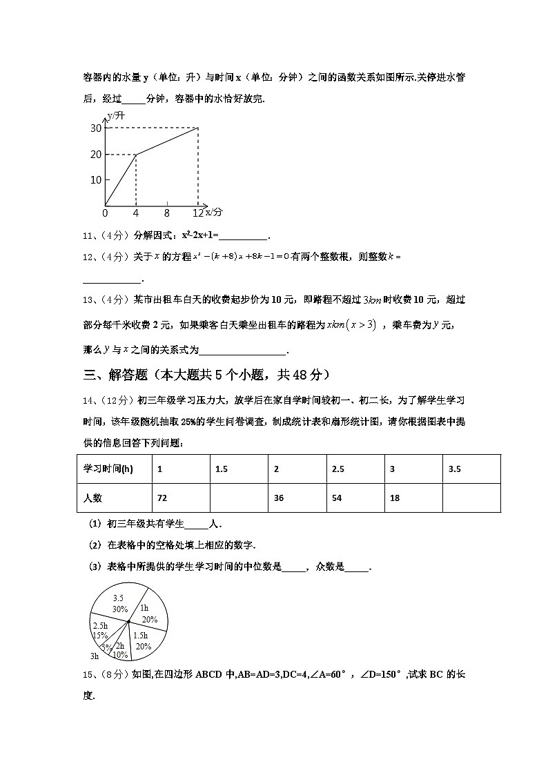 2024年山东省烟台龙口市数学九年级第一学期开学学业质量监测模拟试题【含答案】03