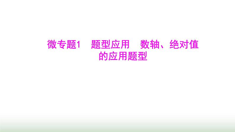 人教版七年级数学上册微专题1题型应用数轴、绝对值的应用题型课件01