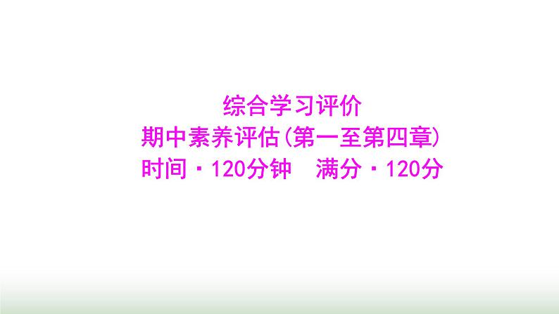 人教版七年级数学上册期中素养评估(第一至第四章)课件第1页