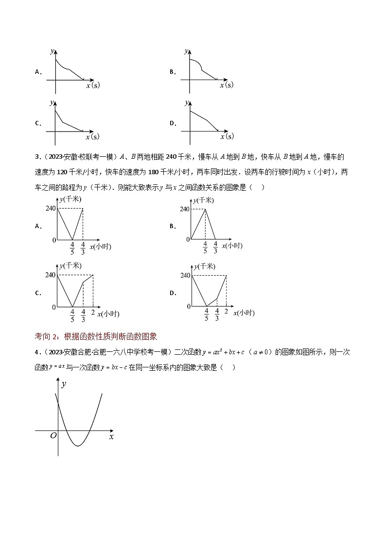 中考数学考前必刷题型突破方案(安徽专版)专题突破02分析判断函数图象问题(针对第9、10题)(2种类型)特训(原卷版+解析)第3页