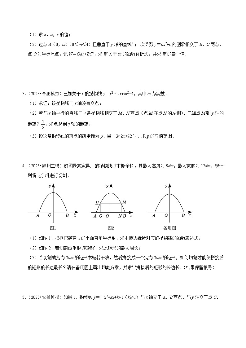 中考数学考前必刷题型突破方案(安徽专版)专题突破04关于二次函数性质的综合题(3种类型)(针对第22题押题)特训(原卷版+解析)第2页