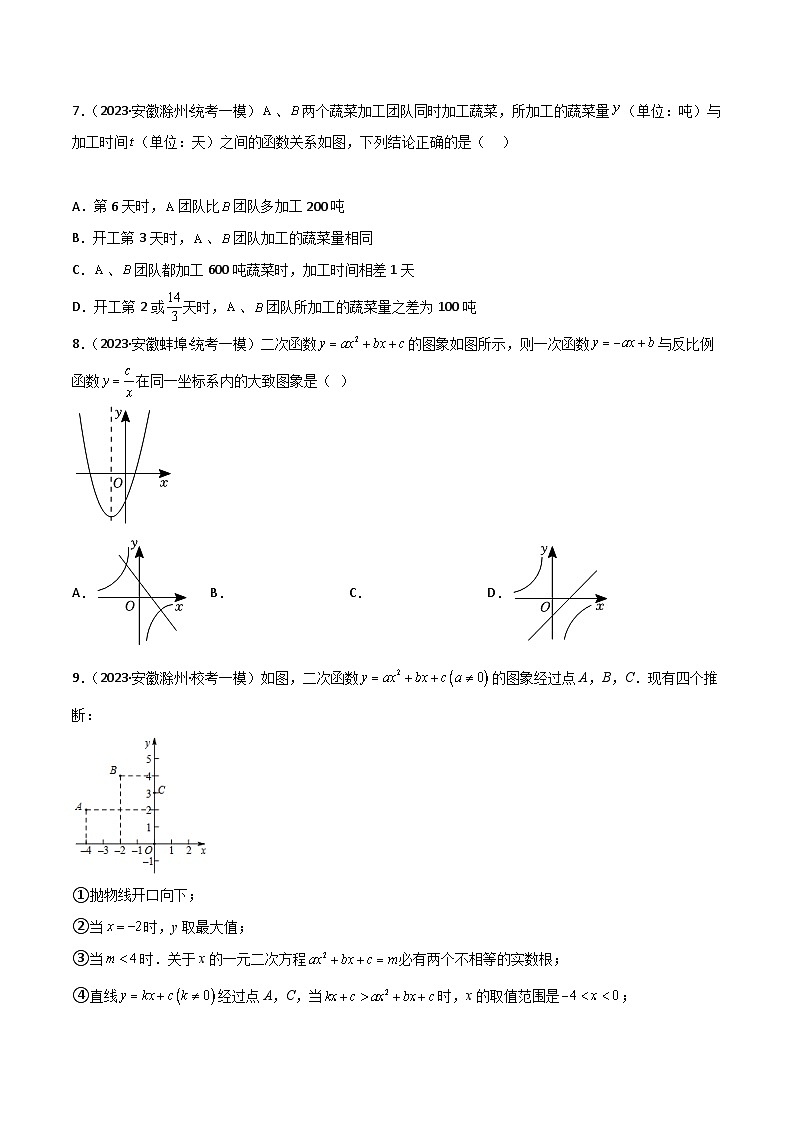 中考数学考前必刷题型突破方案(安徽专版)考点冲刺过关03函数及其图像(6大考点模拟41题3年中考真题12题)特训(原卷版+解析)第3页