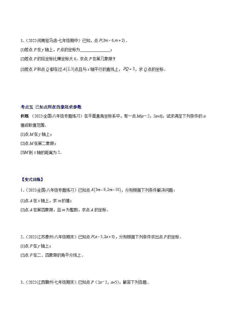 苏科版八年级数学上册重难点专题提优训练专题13平面直角坐标系的有关概念及点的特征(原卷版+解析)第3页