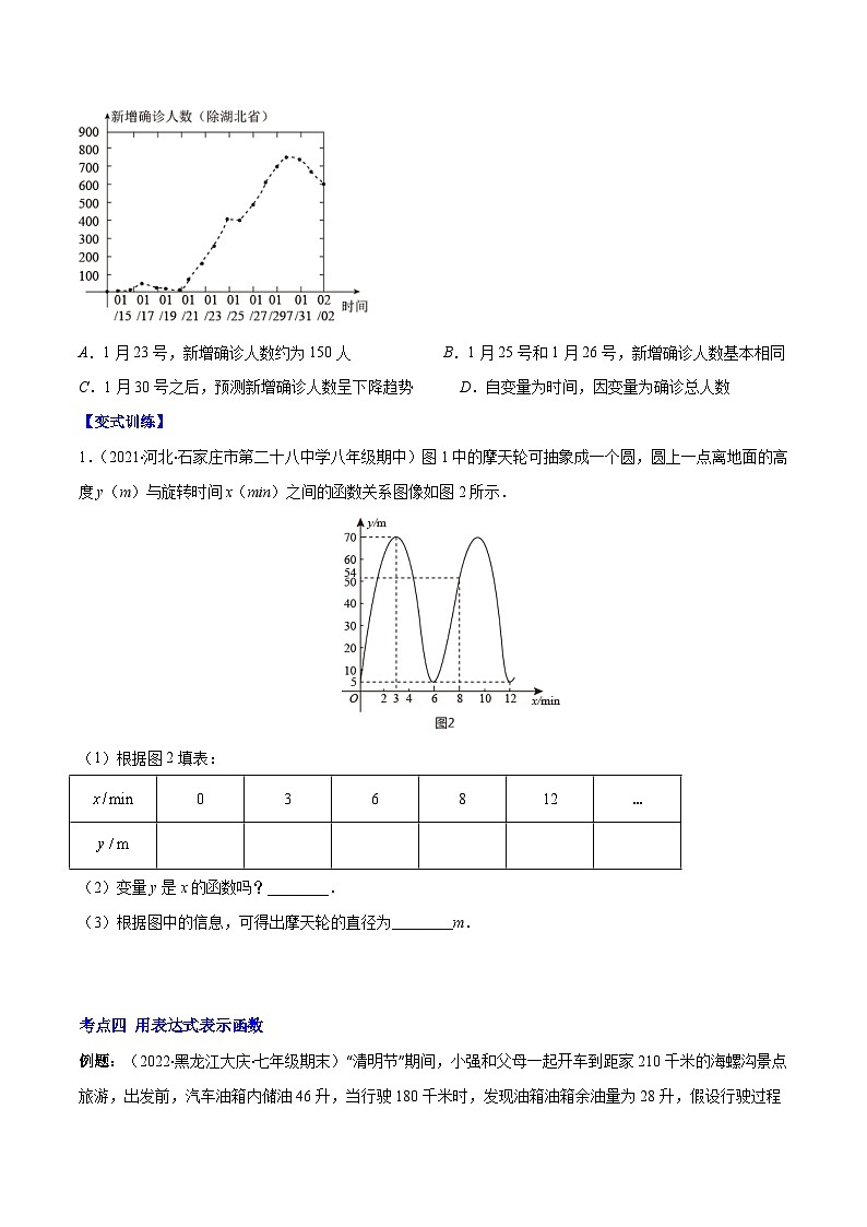 苏科版八年级数学上册重难点专题提优训练专题16函数的概念及三种表示方法(原卷版+解析)03
