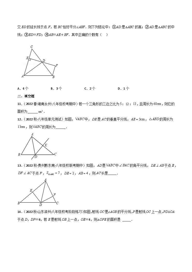北师大版八年级数学下册同步精品第一章三角形的证明(单元测试)(原卷版+解析)03