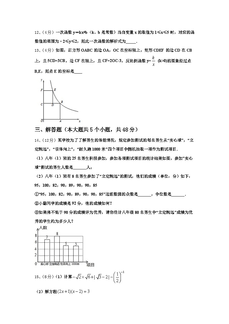 2024年浙江省宁波市鄞州区东钱湖、李关弟、实验中学数学九年级第一学期开学联考模拟试题【含答案】03