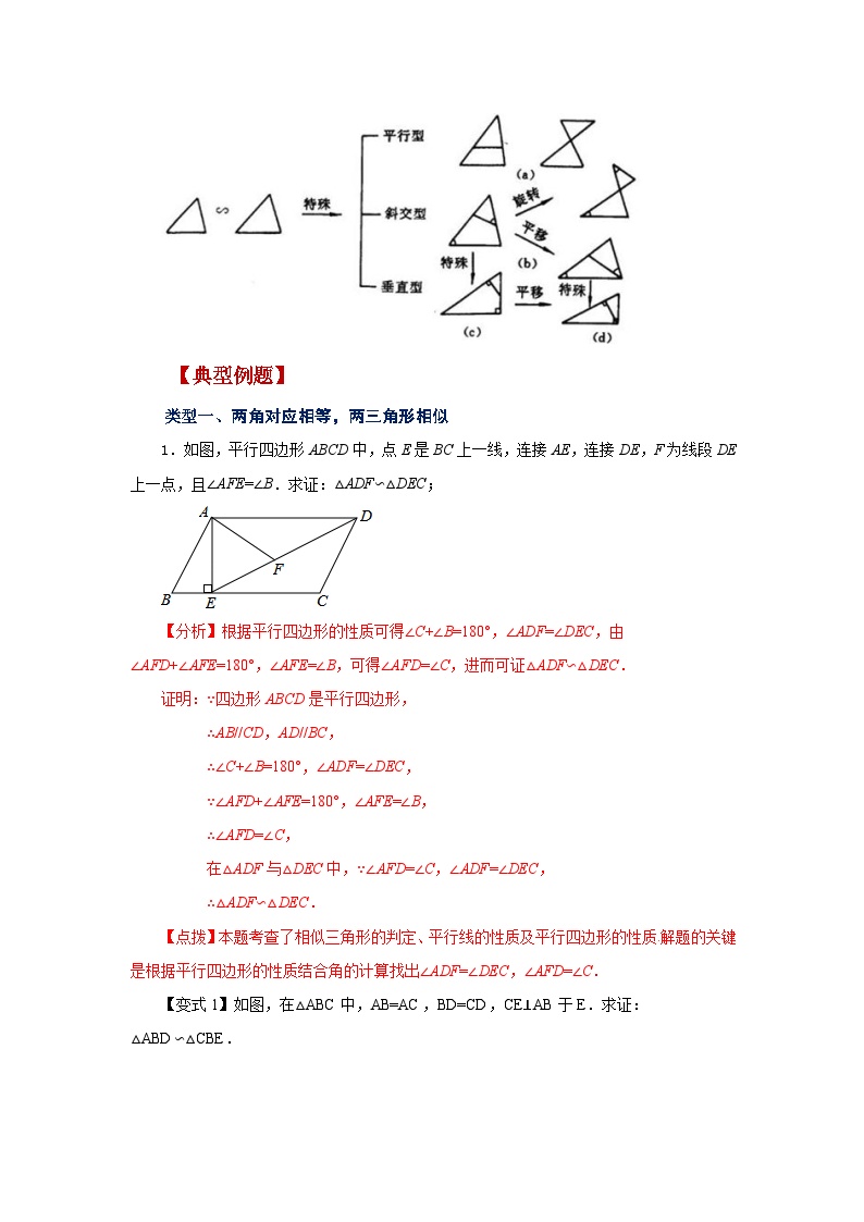 苏科版九年级数学下册基础知识专项讲练专题6.15 探索三角形相似的条件