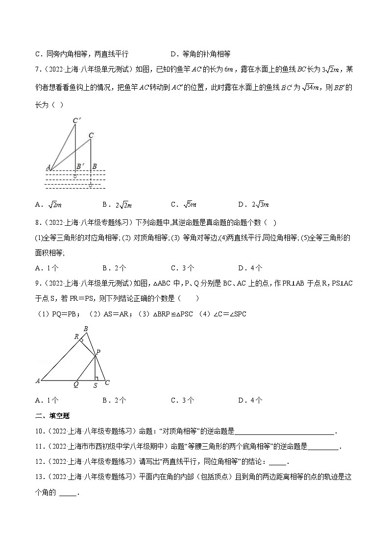 沪科版八年级数学上学期考试满分全攻略第19章几何证明(基础、常考、易错、压轴)分类专项训练(原卷版+解析)02