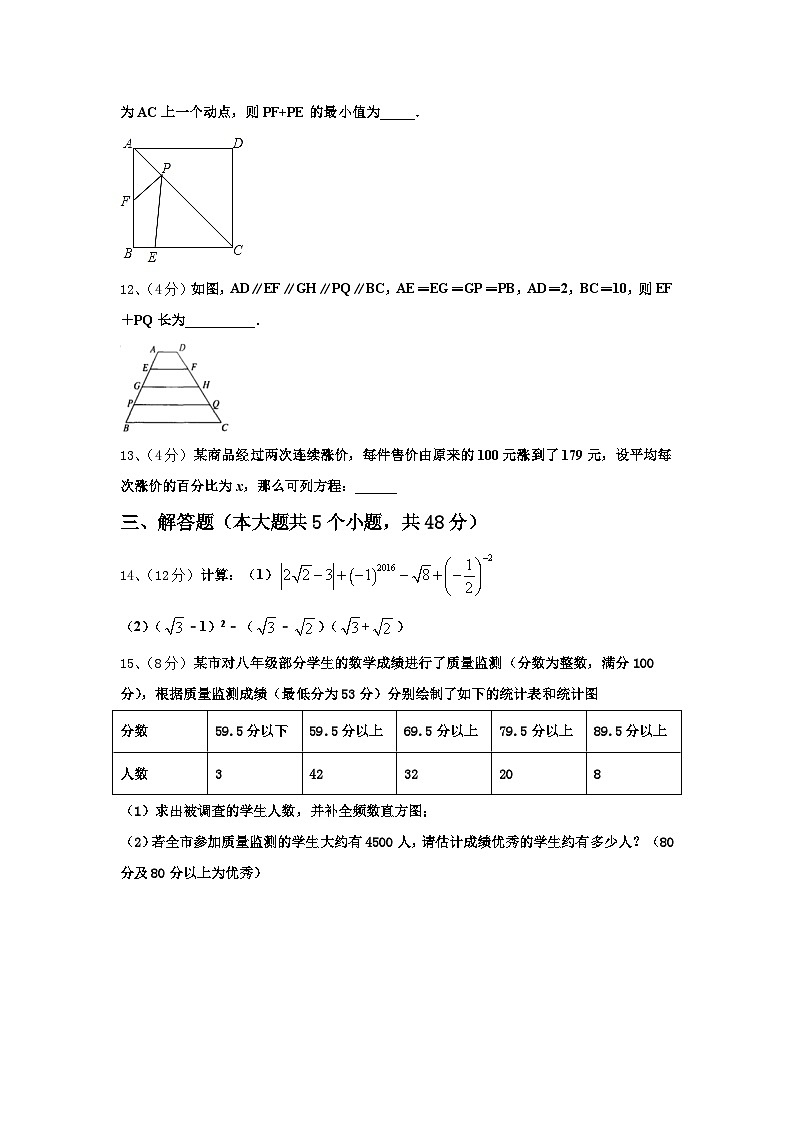 2025届安徽省六安市三校九上数学开学学业水平测试模拟试题【含答案】03