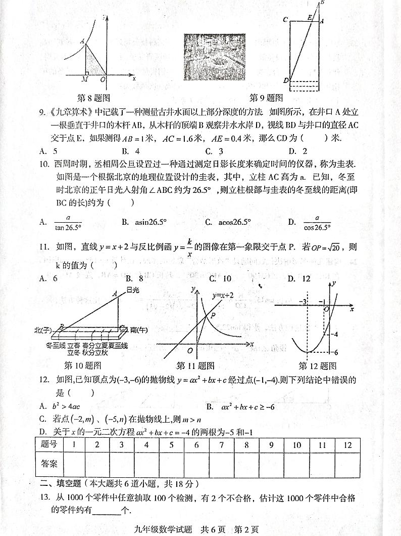 2023-2024学年湖南省娄底市九年级（上）期末数学试卷第2页