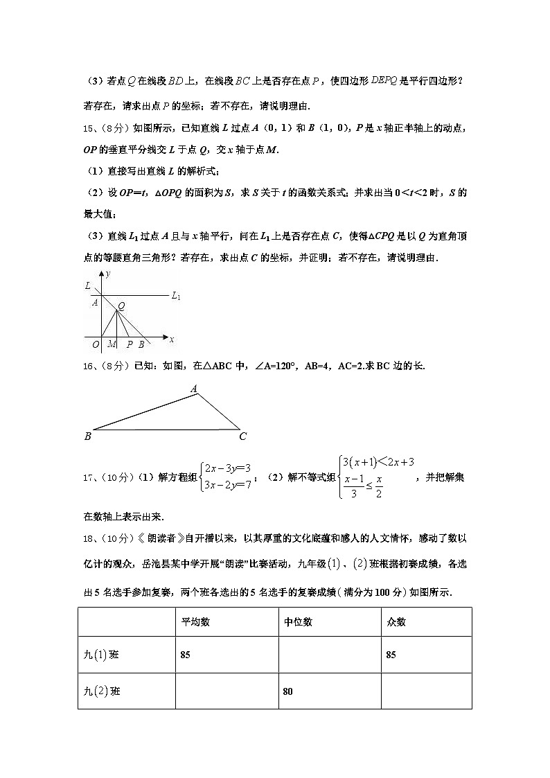2025届甘肃省金昌市金川区宁远中学数学九年级第一学期开学综合测试试题【含答案】03