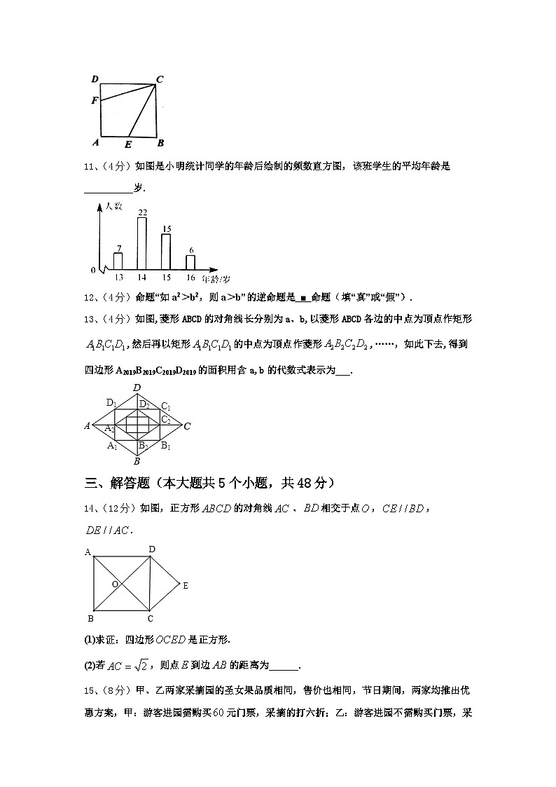 2025届甘肃省酒泉市瓜州县数学九年级第一学期开学教学质量检测模拟试题【含答案】第3页