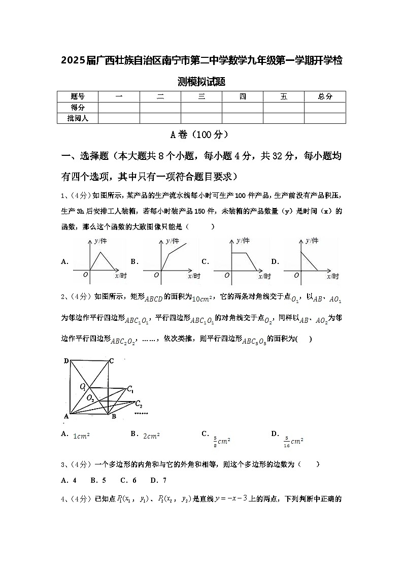 2025届广西壮族自治区南宁市第二中学数学九年级第一学期开学检测模拟试题【含答案】第1页