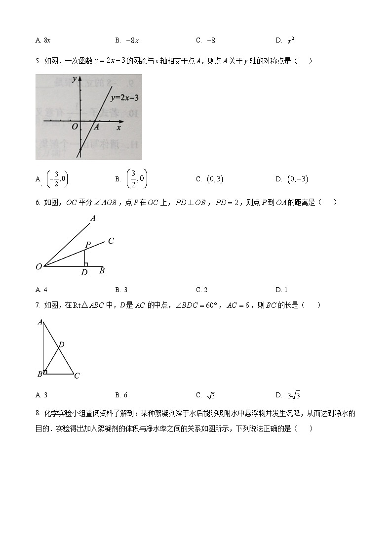 2024年青海省中考题数学真题（原卷版）02