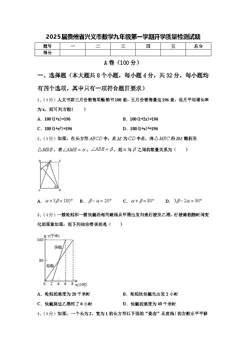 2025届贵州省兴义市数学九年级第一学期开学质量检测试题【含答案】01