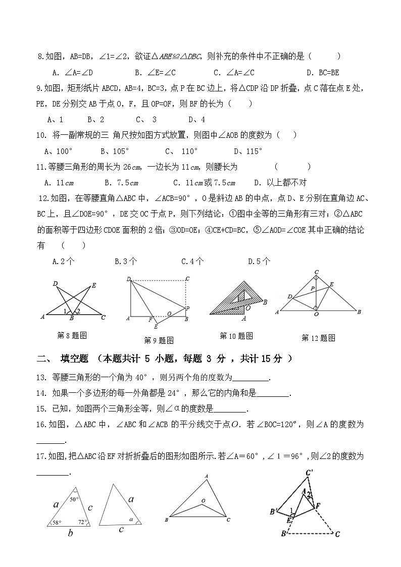 四川省泸州市龙马潭区2024-2025学年八年级上学期10月联考数学试题02