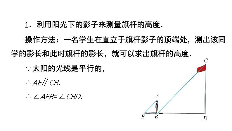 4.6《利用相似三角形测高》数学北师大版 九年级上册教学课件第5页