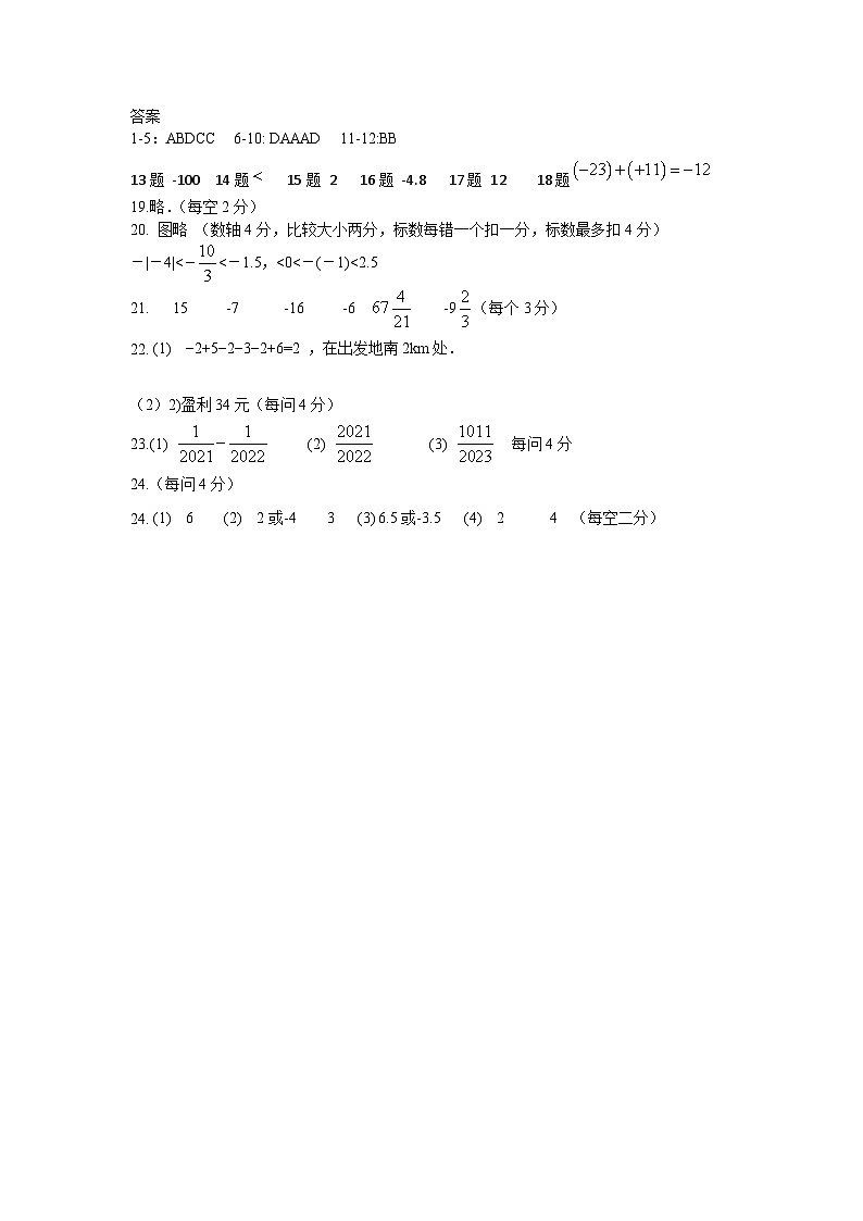 山东省德州市第五中学2024-2025学年上学期第一次月考七年级数学试题01