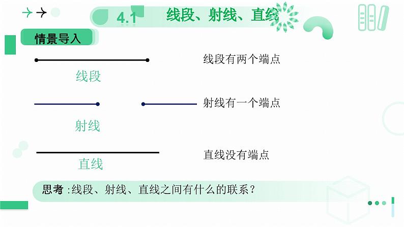 4.1 线段、射线、直线（第一课时 线段、射线、直线）课件-2024-2025学年北师大版七年级数学上册07