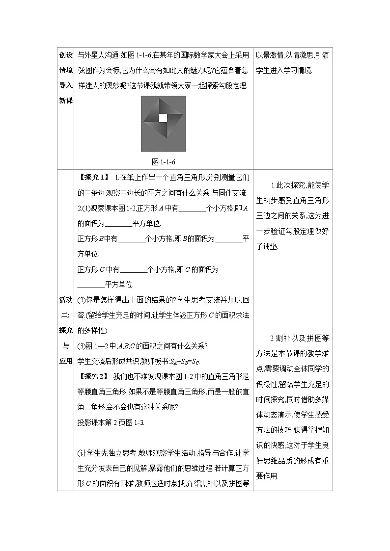 1.1探索勾股定理-北师版八年级上册数学教学设计第2页