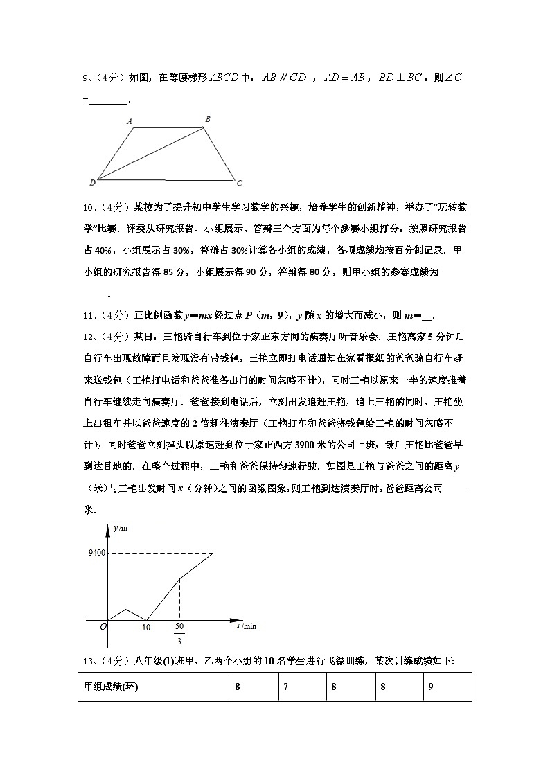 2025届湖北省孝感汉川市九上数学开学监测试题【含答案】第3页