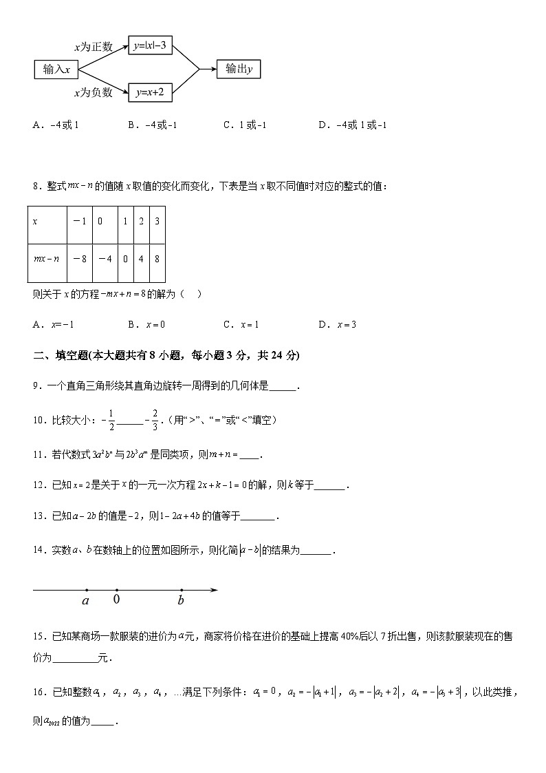 江苏省连云港市灌云县板浦实验中学2023-2024学年七年级上册12月月考数学试题（含解析）第2页