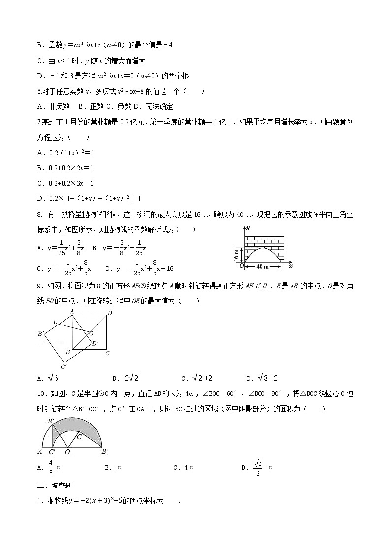 2023-2024学年人教版数学九年级上册期末综合训练卷第2页