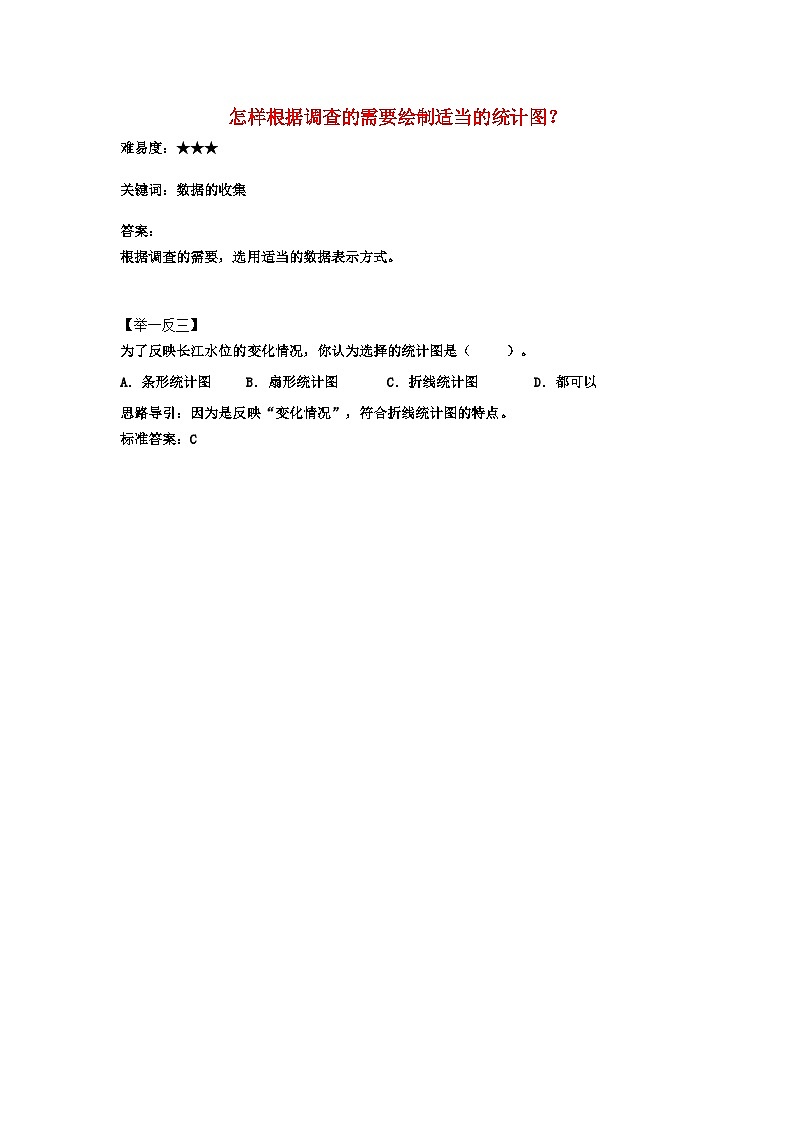 北师大版七年级数学上册第六章数据的收集与整理4统计图的选择怎样根据调查的需要绘制适当的统计图？ 学案01