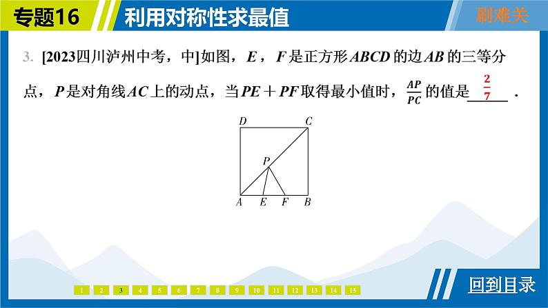 2025中考复习数学考点专题探究课件：专题16　利用对称性求最值第8页