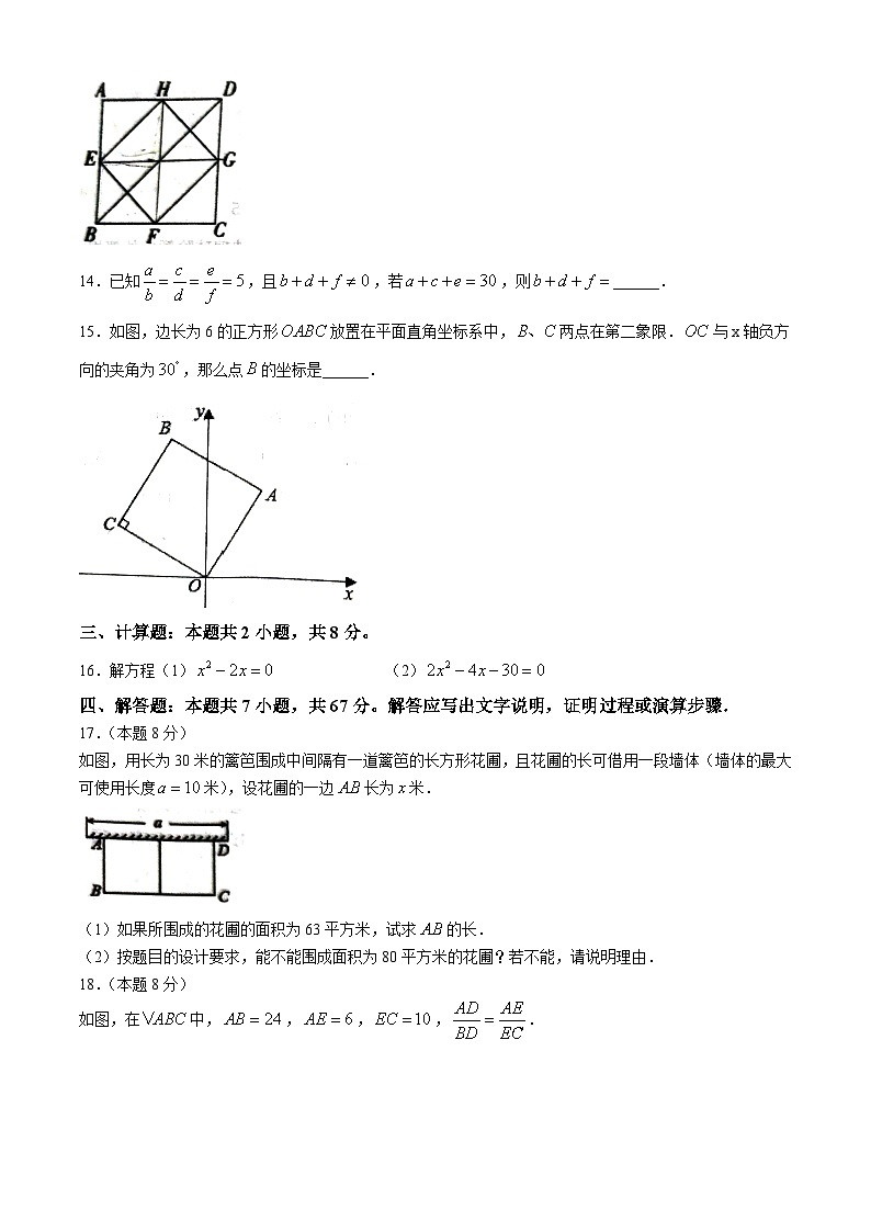 辽宁省沈阳市大东区2024-2025学年九年级上学期10月月考数学试题(无答案)第3页