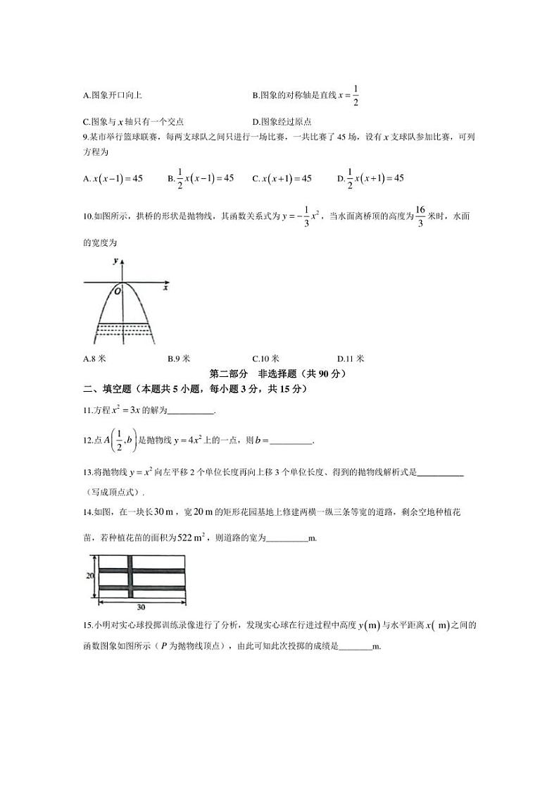 [数学]辽宁省大连市金普新区2024～2025学年九年级上学期10月月考卷(有答案)02