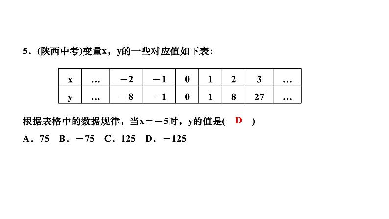 4.1 函数 北师大版八年级上册数学习题课件第7页