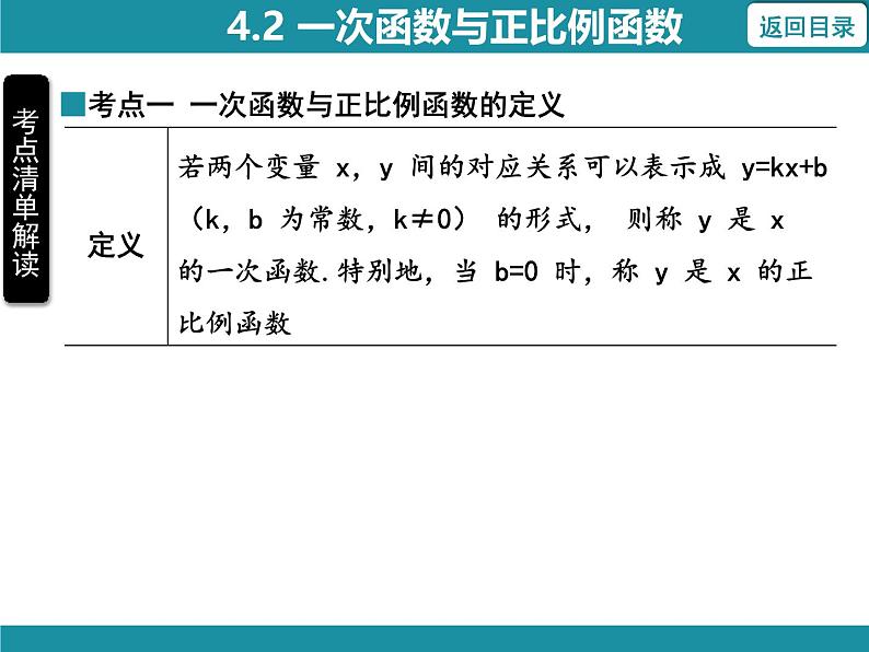 4.2 一次函数与正比例函数 北师大版数学八年级上册知识考点梳理课件第3页