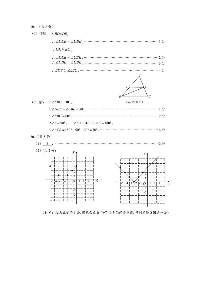 坪山区八年级数学答案及评分标准第3页