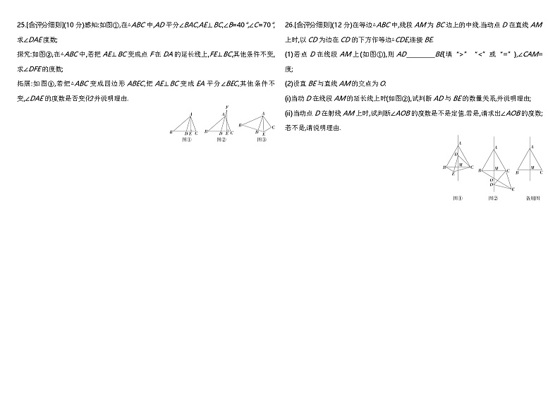 人教版数学八上初二02-期末素养综合测试(一)练习（含解析）第3页