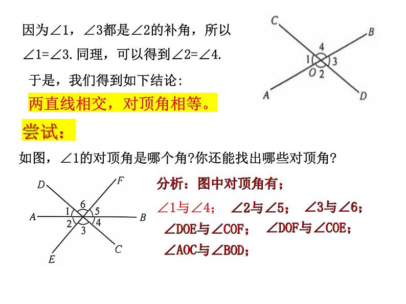 6.3相交线（1）---对顶角课件2024-2025学年苏科版七年级数学上册第5页