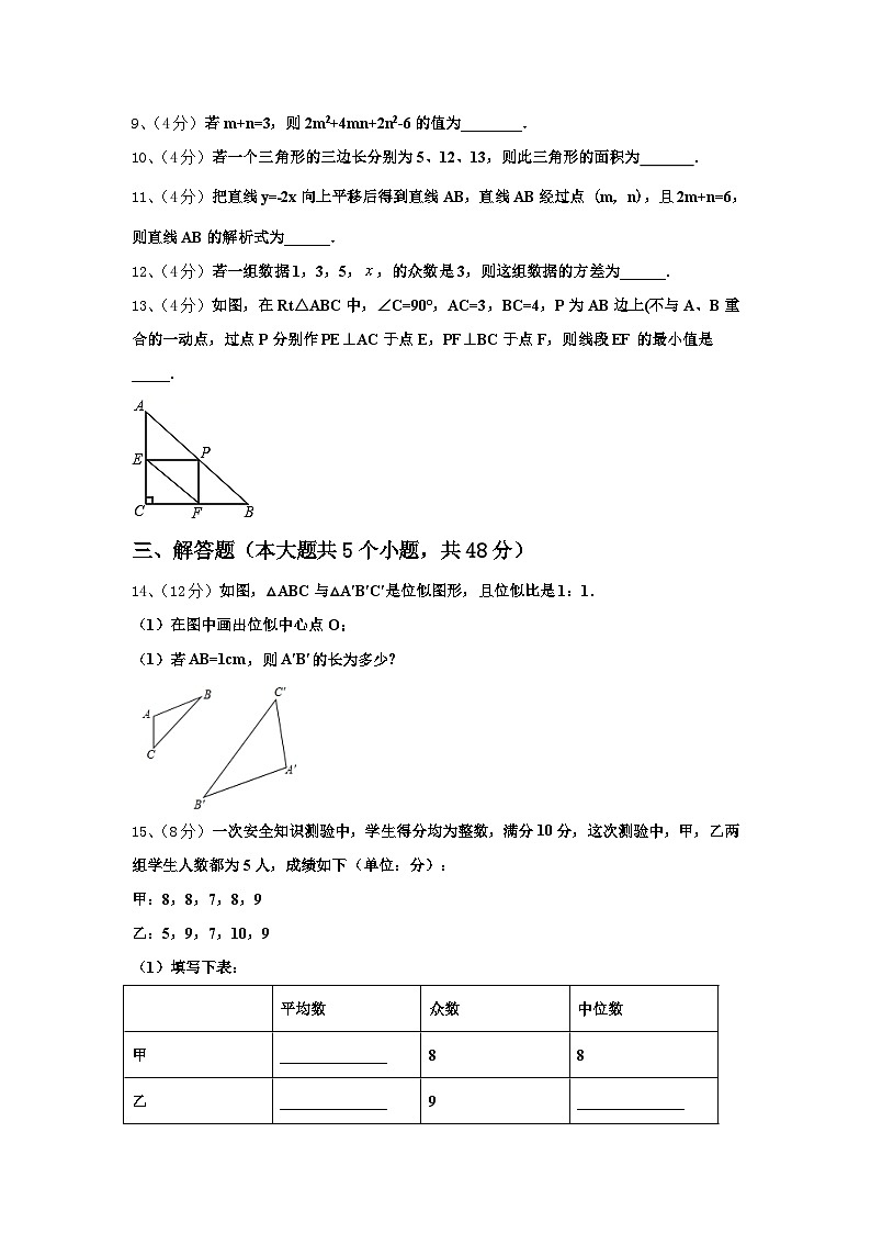 2025届山东省青岛开发区育才中学数学九年级第一学期开学统考试题【含答案】第3页