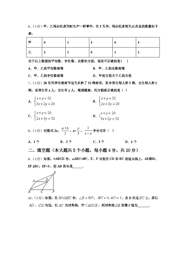 2025届天津市河西区环湖中学数学九上开学统考模拟试题【含答案】02