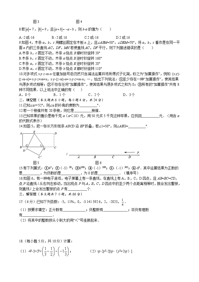 期末自我评估2024-2025学年华东师大版（2024）数学七年级上册第2页