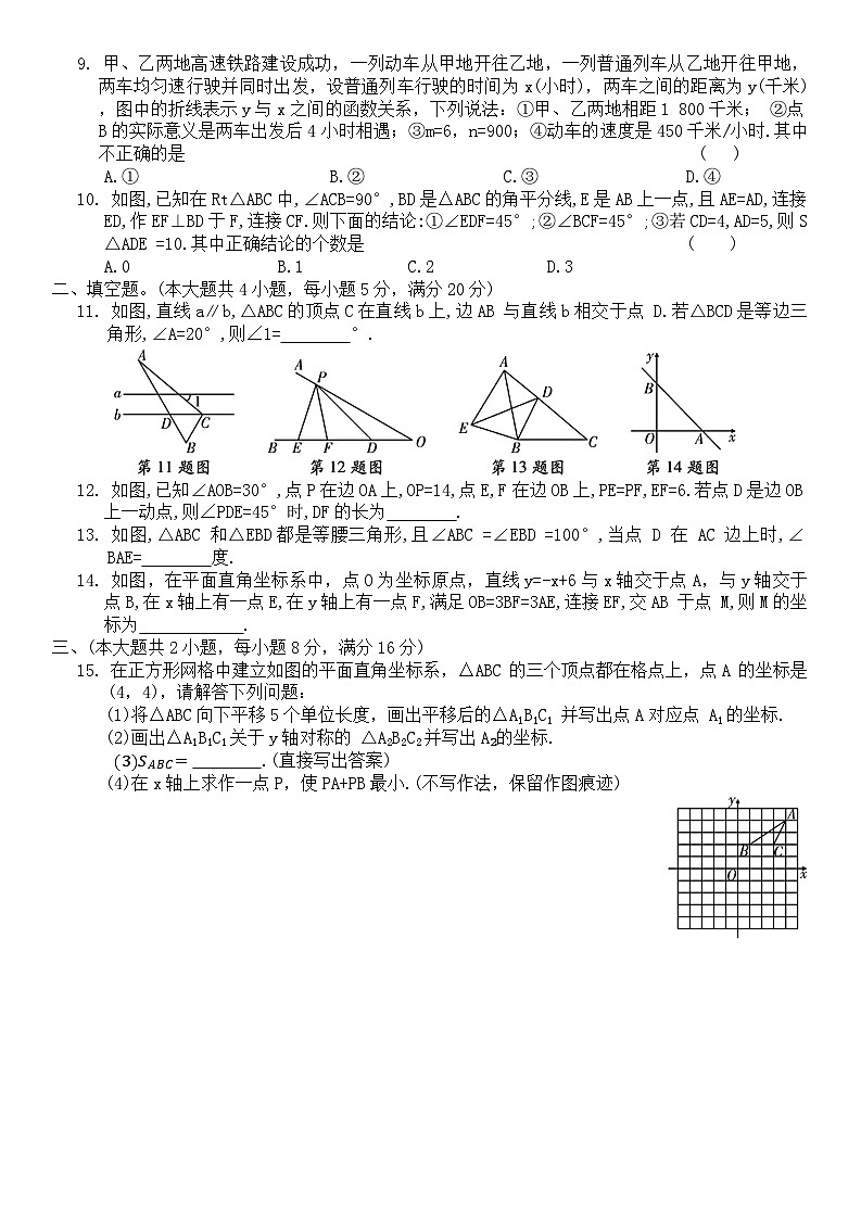 2024-2025学年沪科版数学八年级上册  期末综合测试卷(四)第2页