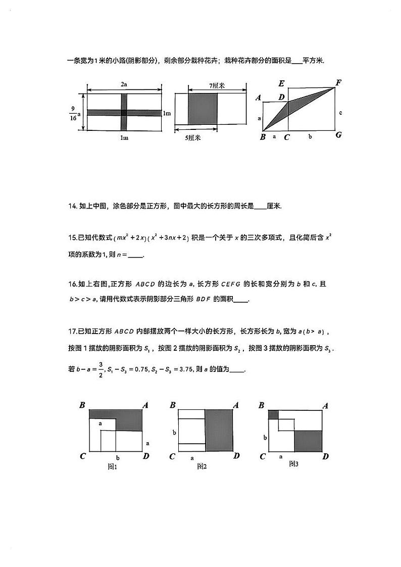 上海市杨浦区上海民办兰生中学2024-2025学年七年级上学期第一次月考数学试卷第3页