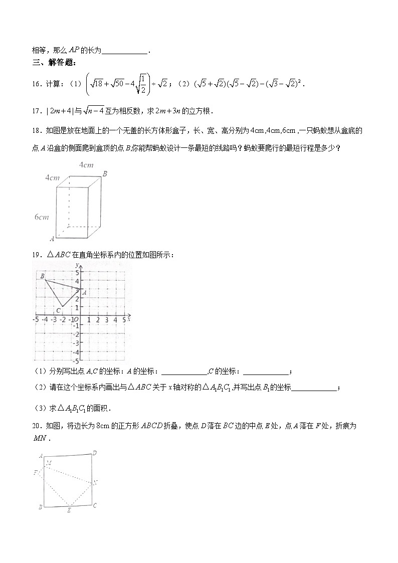 河南省郑州市桐柏一中2024-2025学年八年级上学期数学月考试卷第3页