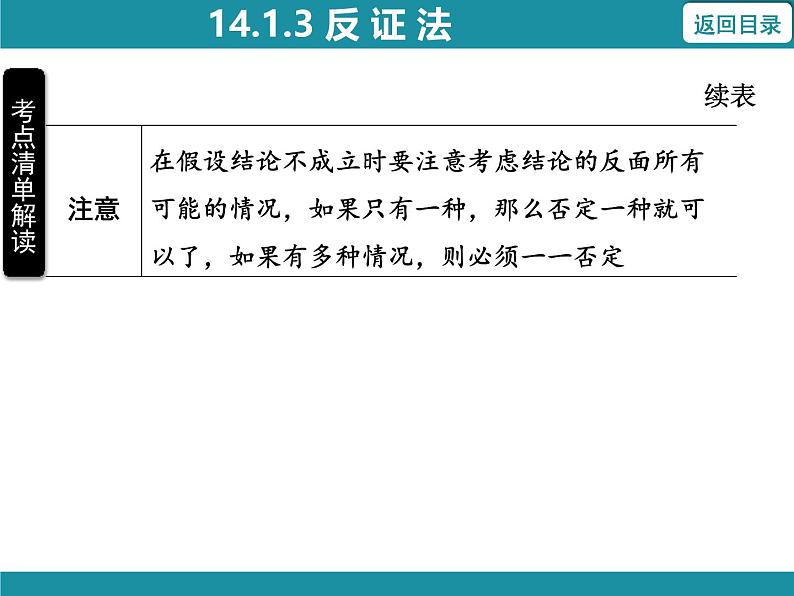 14.1.3 反证法 华东师大版数学八年级上册知识考点梳理课件05