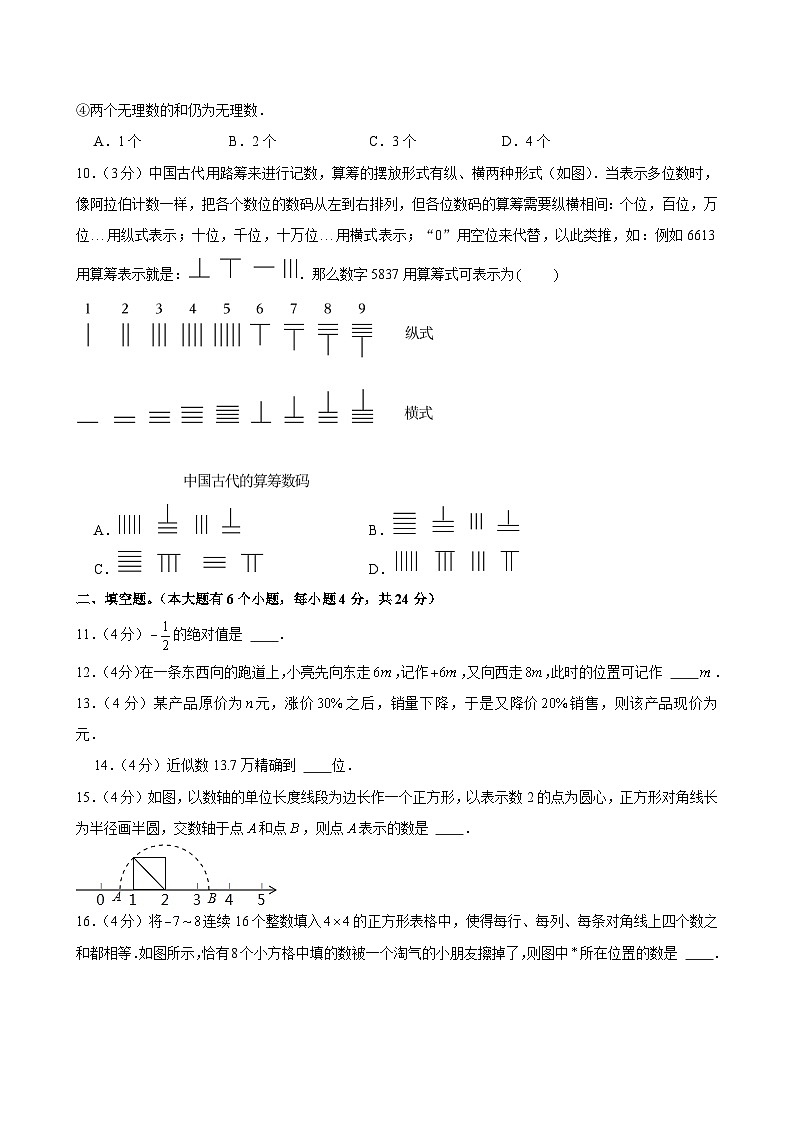 2023-2024学年浙江省宁波市余姚市舜水中学七年级（上）期中数学试卷第2页