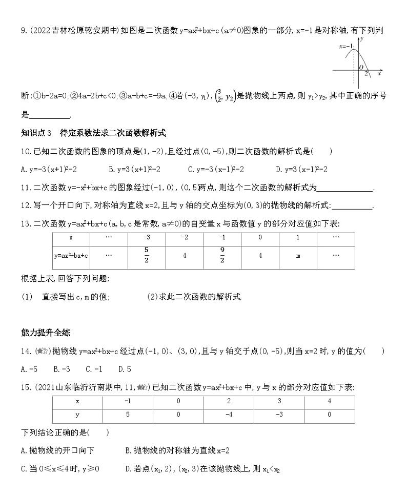 人教版数学九上22.1.4二次函数y=ax2+bx+c的图象和性质练习（含解析）第2页