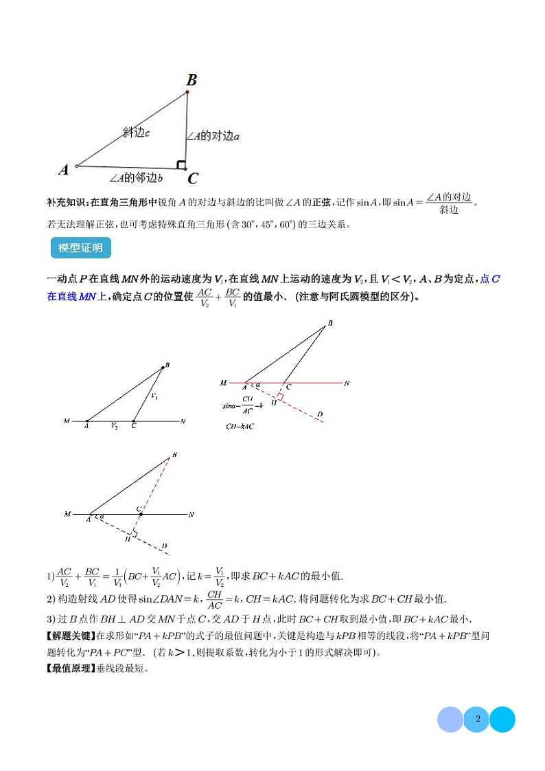 特殊的平行四边形中的最值模型之胡不归模型解读（学生版）第2页