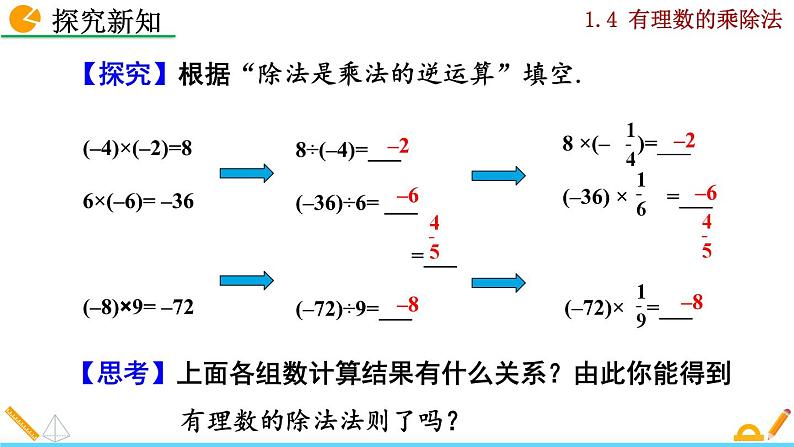 2024人教版七年级上册数学课件PPT 2.2.2 有理数的除法第6页